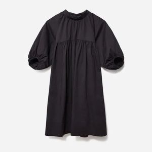 Everlane Shirred Mini Dress in Black